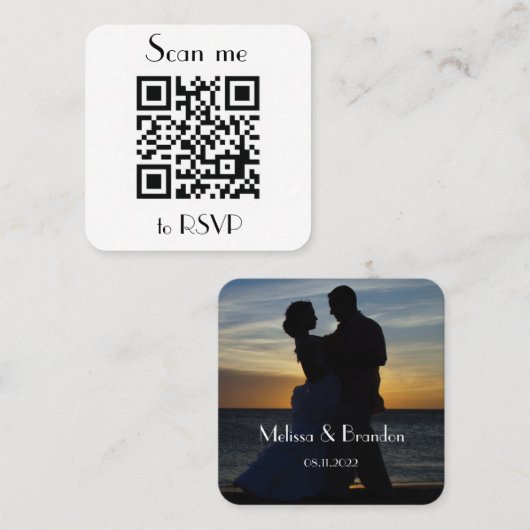 Scannen Sie mich zu UAWG Wedding QR Code Response Quadratische Visitenkarte (Vorne/Hinten)