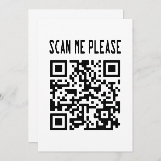 Scannen Sie mir bitte QR Code - Lächeln, es ist ko Einladung (Vorne/Hinten)