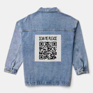 Scannen Sie mir bitte QR Code - Lächeln, es ist ko Jeansjacke