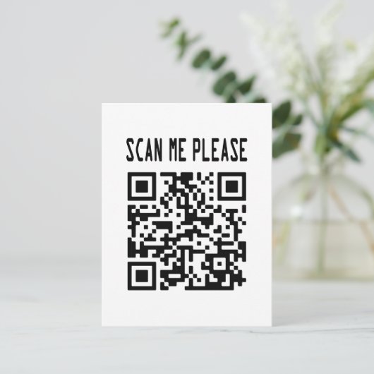 Scannen Sie mir bitte QR Code - Lächeln, es ist ko Postkarte (Stehend Vorderseite)