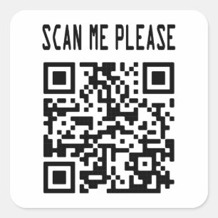 Scannen Sie mir bitte QR Code - Lächeln, es ist ko Quadratischer Aufkleber