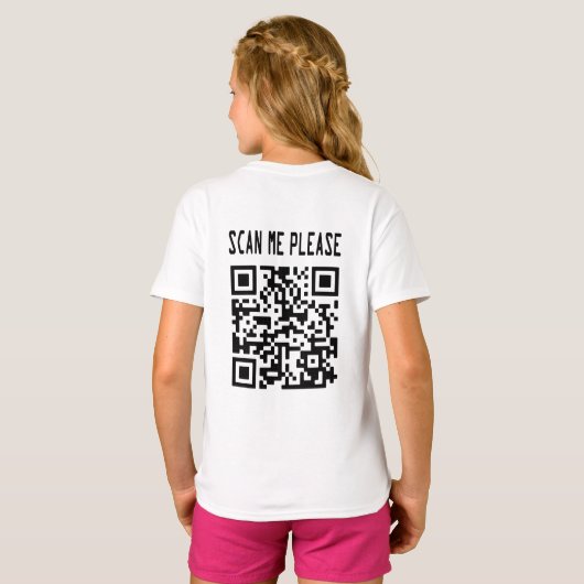 Scannen Sie mir bitte QR Code - Lächeln, es ist ko T-Shirt (Schwarz voll)