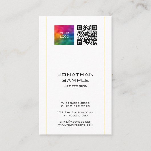 Scannen Sie mir QR-Code Hochladen Ihres Firmenlogo Visitenkarte (Vorderseite)