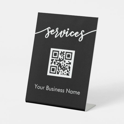 Scannen Sie mir QR Code Stand Up Sign für Salon Pr Sockelschild (Vorderseite)