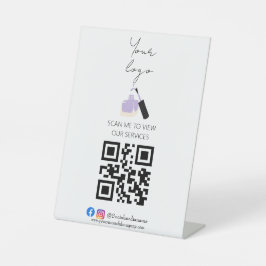 Scannen Sie mir QR-Code Stand-up-Zeichen für Salon Sockelschild