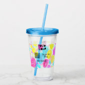 Scannen Sie mit dem Q R Firmenlogo (Regenbogenkohl Acryltrinkbecher (Rückseite)