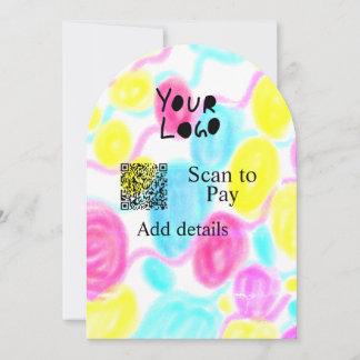 Scannen Sie mit dem Q R Firmenlogo (Regenbogenkohl Einladung