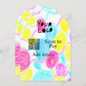 Scannen Sie mit dem Q R Firmenlogo (Regenbogenkohl Einladung (Vorne/Hinten)
