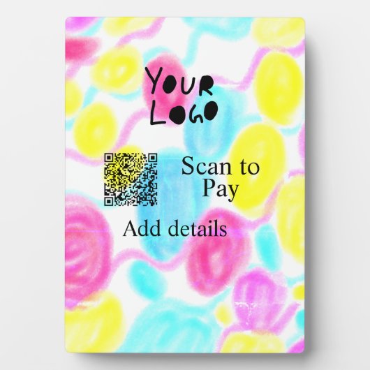 Scannen Sie mit dem Q R Firmenlogo (Regenbogenkohl Fotoplatte (Vorderseite)