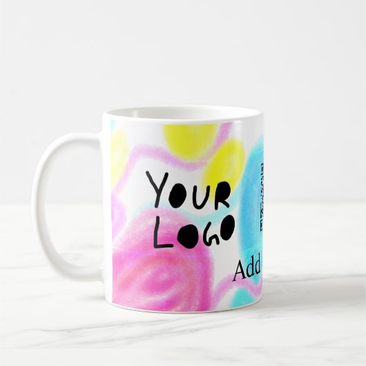 Scannen Sie mit dem Q R Firmenlogo (Regenbogenkohl Kaffeetasse (Links)
