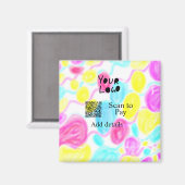 Scannen Sie mit dem Q R Firmenlogo (Regenbogenkohl Magnet (Vorderseite/Rückseite)