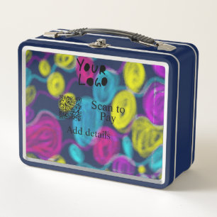 Scannen Sie mit dem Q R Firmenlogo (Regenbogenkohl Metall Brotdose