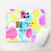 Scannen Sie mit dem Q R Firmenlogo (Regenbogenkohl Mousepad (Mit Mouse)