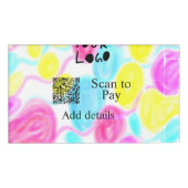 Scannen Sie mit dem Q R Firmenlogo (Regenbogenkohl Namenschild (Vorderseite)