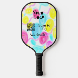 Scannen Sie mit dem Q R Firmenlogo (Regenbogenkohl Pickleball Schläger