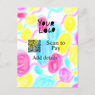 Scannen Sie mit dem Q R Firmenlogo (Regenbogenkohl Postkarte