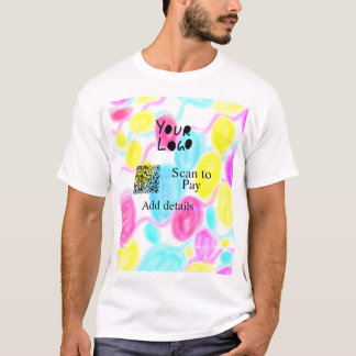 Scannen Sie mit dem Q R Firmenlogo (Regenbogenkohl T-Shirt