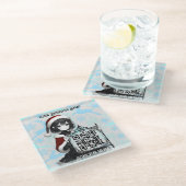 Scannen Sie nach Menu3 QRcode mit Personalisierung Glasuntersetzer (Schrägansicht)