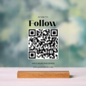 Scannen Sie nach QR Code Social Media Business Acrylschild (Neutral)
