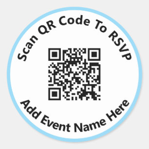 Scannen Sie QR-Code auf UAWG Event Name White & Ba Runder Aufkleber