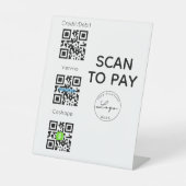 Scannen Sie QR-Code für berührungsloses Zeichen Sockelschild (Vorderseite)