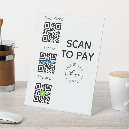 Scannen Sie QR-Code für berührungsloses Zeichen Sockelschild (In SItu)