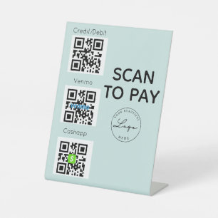 Scannen Sie QR-Code für berührungsloses Zeichen Sockelschild