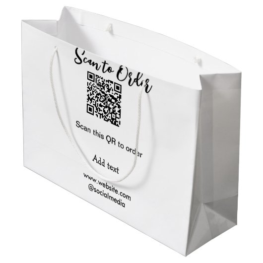 Scannen Sie QR-Code, um E-Mail der Website hinzuzu Große Geschenktüte (Rückseite Schrägansicht)