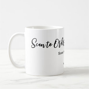 Scannen Sie QR-Code, um E-Mail der Website hinzuzu Kaffeetasse