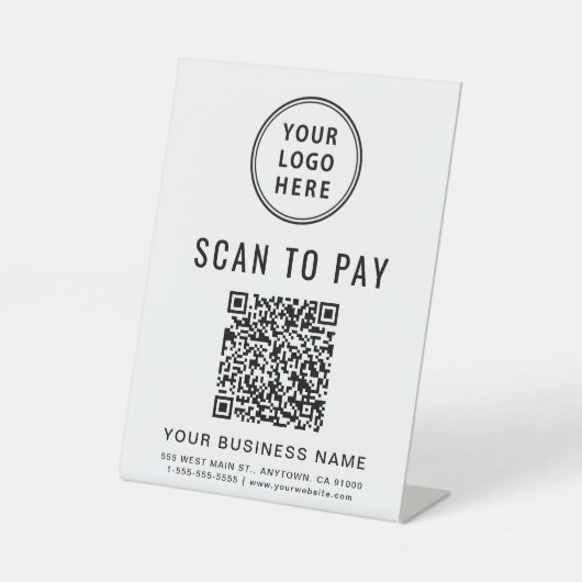Scannen Sie QR-Code und Logo-Geschäft ab Sockelschild (Vorderseite)