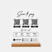 Scannen Sie QR-Code-Zahlung für Zeichen Acrylschild (Vorderseite)