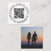 Scannen Sie QR-UAWG Foto Schwarz-Weiß-Hochzeit En Begleitkarte (Vorne/Hinten)