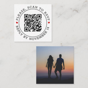 Scannen Sie QR-UAWG Foto Schwarz-Weiß-Hochzeit En Begleitkarte