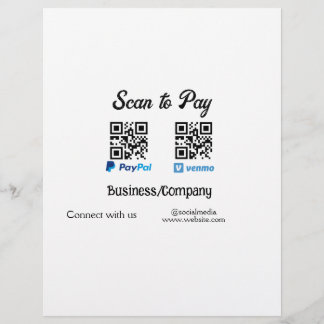 Scannen Sie, um den QR-Code PayPal Venmo zu bezahl Briefbogen