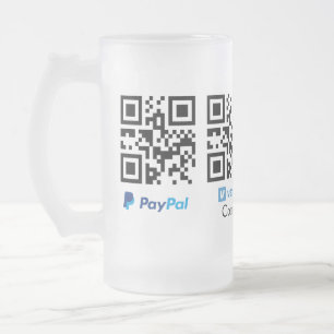Scannen Sie, um den QR-Code PayPal Venmo zu bezahl Mattglas Bierglas