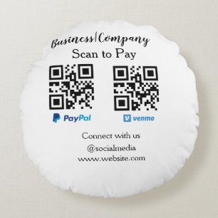 Scannen Sie, um den QR-Code PayPal Venmo zu bezahl Rundes Kissen