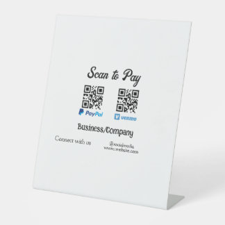 Scannen Sie, um den QR-Code PayPal Venmo zu bezahl Sockelschild