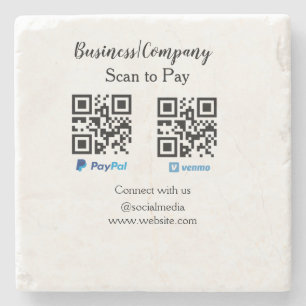 Scannen Sie, um den QR-Code PayPal Venmo zu bezahl Steinuntersetzer