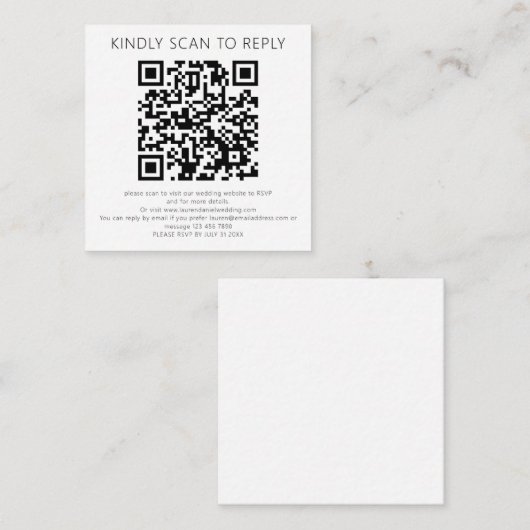 Scannen Sie, um den QR-Code Schwarz-weiß zu beantw Begleitkarte (Vorne/Hinten)