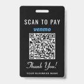 Scannen Sie, um den Venmo-QR-Code Schwarz zu bezah Ausweis (Rückseite)