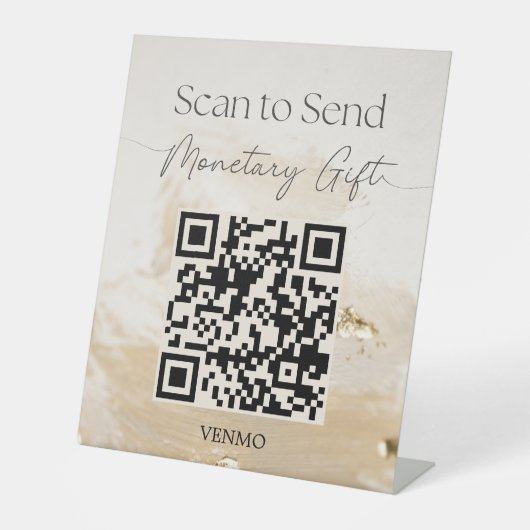 Scannen Sie, um ein Zeichen für Geldgeschenke zu s Sockelschild (Vorderseite)