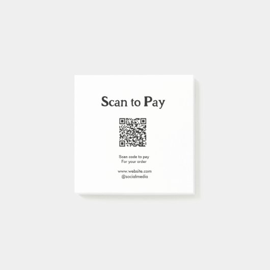 Scannen Sie, um für die Bestellung QR-Code auf der Post-it Klebezettel (Vorderseite)