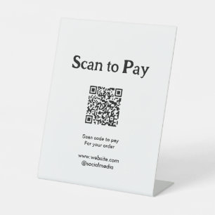 Scannen Sie, um für die Bestellung QR-Code auf der Sockelschild