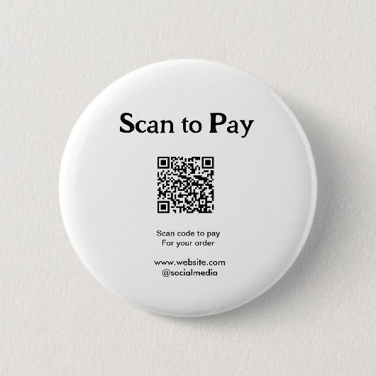 Scannen Sie, um für die Bestellung QR-Code-Website Button (Vorderseite)