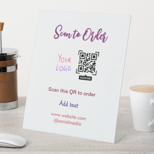 scannen Sie, um Ihre Logo-Website-E-Mail-QR-Code r Sockelschild (In Situ)