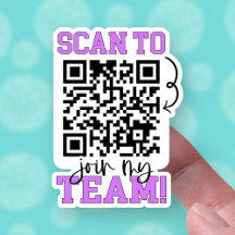 Scannen Sie, um in mein Team Lila QR Code Small Bu