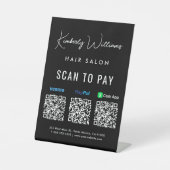 Scannen Sie, um Paypal Venmo CashApp QR Code Busin Sockelschild (Vorderseite)