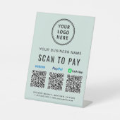 Scannen Sie, um Paypal Venmo CashApp QR-Logo-Minze Sockelschild (Vorderseite)