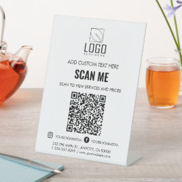 Scannen Sie, um Preise benutzerdefinierte Logo QR- Sockelschild