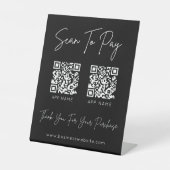 Scannen Sie, um QR-Code Black Pedestal-Zeichen zu Sockelschild (Vorderseite)